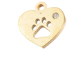 Heart with Paw Cutout and CZ