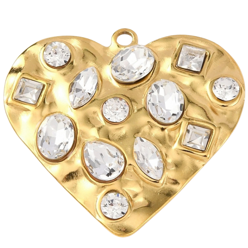 Heart Geometric CZ Pendant