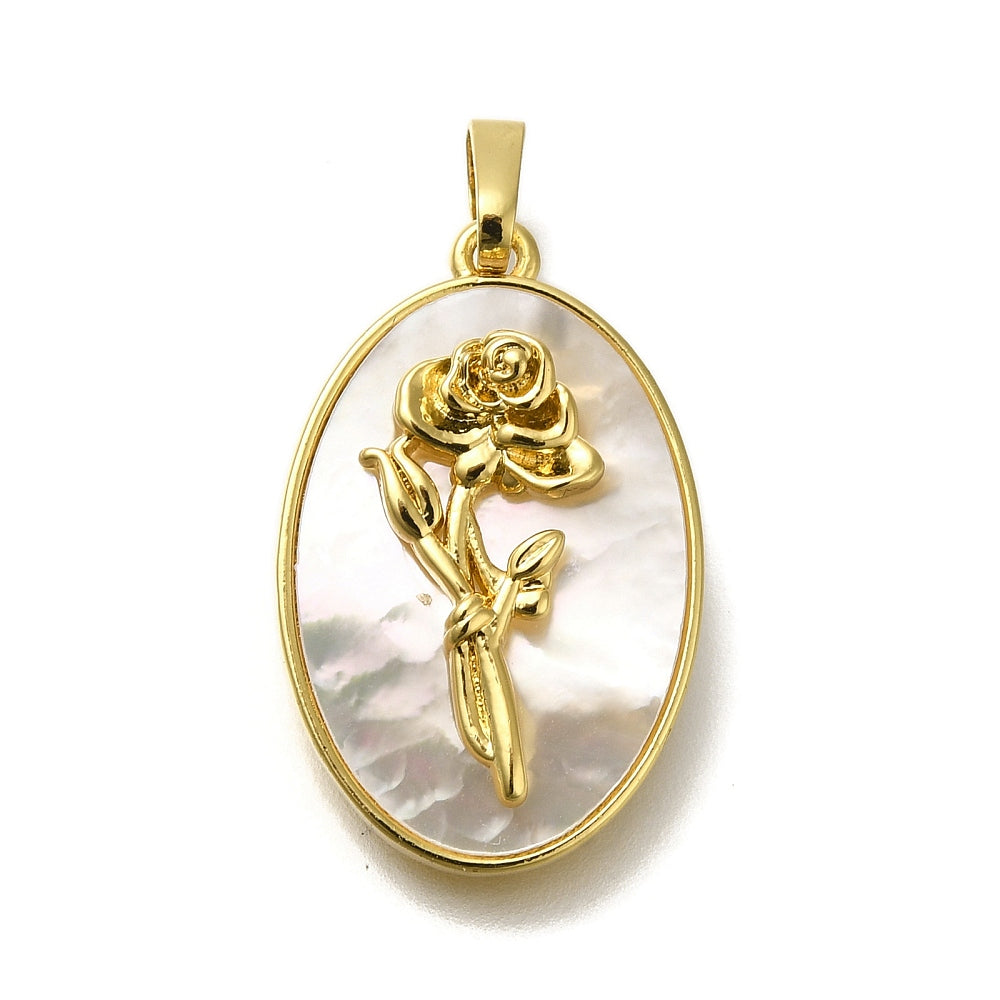 Rose with Pearl Backing