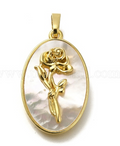 Rose Pendant with Pearl Backing